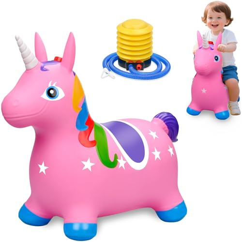 Hüpftier Einhorn mit Luftpumpe–Buntes Springpferd für Kleinkinder 0–3 Jahre–Aufblasbares Hüpfspielzeug aus dickem, ungiftigem PVC–Anti-Kipp Design, rutschfest & langlebig – Für Kindergarten & Zuhause Hüpftier Einhorn mit Luftpumpe–Buntes Springpferd für Kleinkinder 0–3 Jahre–Aufblasbares Hüpfspielzeug aus dickem, ungiftigem PVC–Anti-Kipp Design, rutschfest & langlebig – Für Kindergarten & Zuhause von ECHOBUY