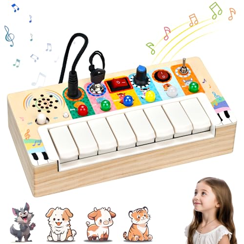 Montessori Spielzeug ab 1 jahr mit Musik led Lichtschalter Activity Board busy board Elektronisches Klavier Motorikspielzeug ab 2 3 4 Jahre, Lernspielzeug für Jungen und Mädchen Weihnachten Geburtstag Montessori Spielzeug ab 1 jahr mit Musik led Lichtschalter Activity Board busy board Elektronisches Klavier Motorikspielzeug ab 2 3 4 Jahre, Lernspielzeug für Jungen und Mädchen Weihnachten Geburtstag von ECHOBUY