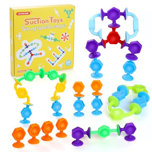 ECHOCUBE 28 Stück Saugnapf Spielzeug, Silikon Saugnapf Badespielzeug für Kinder ab 3 Jahre, Sensorisches Saugspielzeug, Stressabbau-Spielzeug, Reisespielzeug für Kinder und Erwachsene ECHOCUBE 28 Stück Saugnapf Spielzeug, Silikon Saugnapf Badespielzeug für Kinder ab 3 Jahre, Sensorisches Saugspielzeug, Stressabbau-Spielzeug, Reisespielzeug für Kinder und Erwachsene von ECHOCUBE