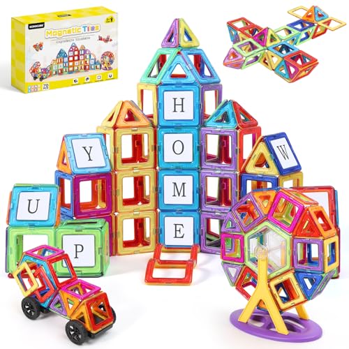 ECHOCUBE Magnetic Building Blocks Set 70PCS - Educational Magnet Tiles mit Hellen Farben, Kinder Construction Toys für Jungen und Mädchen, STEM Lernen Geschenk-Box von ECHOCUBE