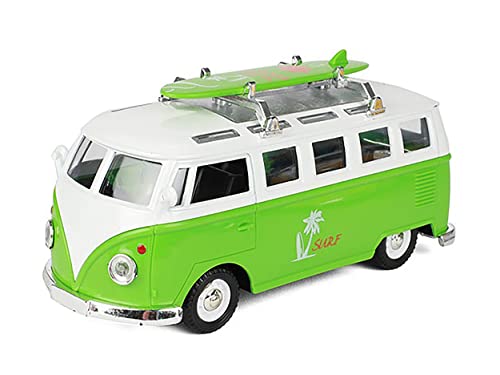 ECO Bus Beach Cruiser mit Surfbrett Licht Sound Rüchzugmotor Modell 4-Varianten Modellauto Geschenk 86 (Grün) von ECO