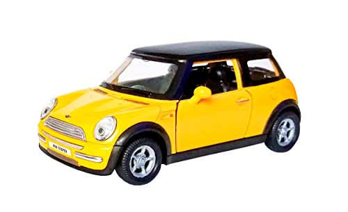 Mini Cooper 10cm Modellauto Metall Modell Auto Spielzeugauto Welly Fahrzeug Spielzeug Kinder Geschenk 4-Varianten 08 (Gelb) von ECO