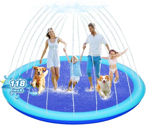 300 cm dicke riesige Bewässerungsmatte, rutschfest, für Kinder, Bewässerungsmatte für Hunde, Spielmatte für den Sommer, Aktivitäten von Kleinkindern, Wasserspielzeug, Poolspielzeug, einfach zu von ECOHDT