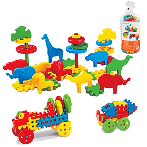 ECR4KIDS Marioinex 900208 Waffelblöcke Mix, 100 Teile, Mehrfarbig von ECR4KIDS