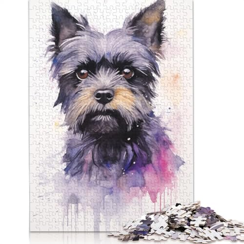 Affenpinscher-Porträt-Puzzle, ab 18 Jahren, Lernspiele, Puzzles für Erwachsene, für Frauen, für Kinder ab 12 Jahren, 1000 Teile (75 x 50 cm) von ECXASD