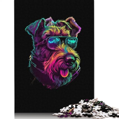 Airedale Terrier-Puzzles für Erwachsene, entspannendes Herausforderungsspielzeug, schwierige Puzzles für Kinder ab 12 Jahren, 1000 Teile (75 x 50 cm) von ECXASD