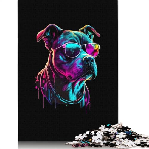 American Staffordshire Puzzle-Spielzeug für Erwachsene, Lernspiel, Puzzlespiele für Erwachsene für Frauen und Männer, 1500 Teile (85 x 57 cm) von ECXASD