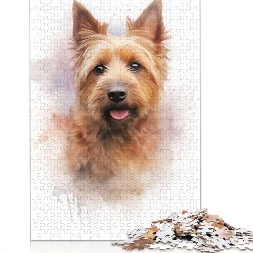 Australian Terrier Puzzle für Erwachsene, schwierige Problemlösungsrätsel für Erwachsene, für Jungen oder Mädchen, 1000 Teile (75 x 50 cm) von ECXASD