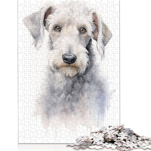 Bedlington Terrier Puzzle für Erwachsene, 520 Teile, 100% recycelte Holzplatte, Denkpuzzle für Erwachsene, für Jungen oder Mädchen, 520 Teile (52 x 38 cm) von ECXASD