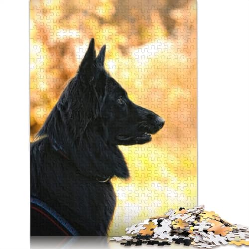 Belgischer Schäferhund-Puzzle für Erwachsene, kreative Spiele, Puzzlespiele für Erwachsene für Jungen oder Mädchen, 1000 Teile (75 x 50 cm) von ECXASD