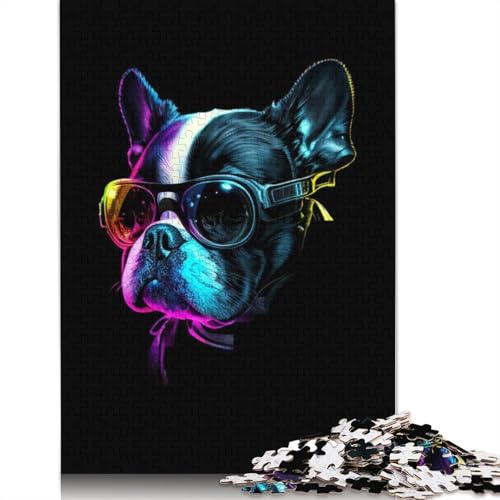 Boston Terrier Puzzle, herausfordernd und knifflig, Herrenpuzzle, Geschenke für Erwachsene und Teenager, 1000 Teile (75 x 50 cm) von ECXASD