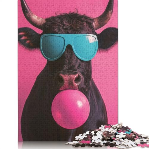 Bull Bubblegum Puzzles für Erwachsene, Lernspiel, Puzzlespiele für Erwachsene für Jungen oder Mädchen, 1000 Teile (75 x 50 cm) von ECXASD
