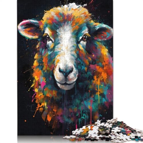 Bunte Schafe, 1500-teiliges Puzzle für Erwachsene, Lernspiel, Puzzlespiele für Erwachsene für Jungen oder Mädchen, 1500 Teile (85 x 57 cm) von ECXASD
