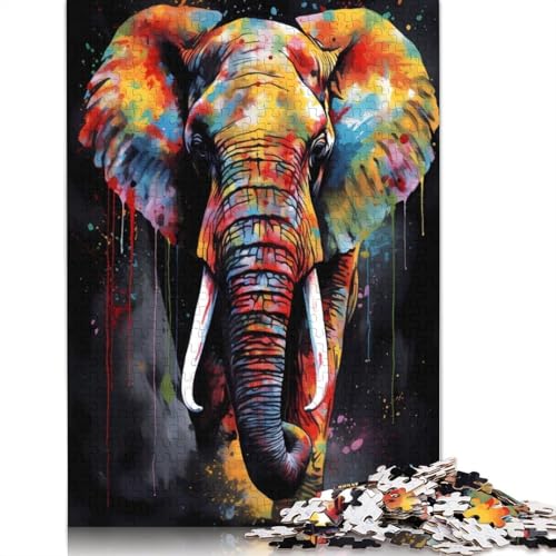 Bunter Elefant, Puzzlespielzeug für Erwachsene, Lernspiel, Puzzlespiele für Erwachsene für Frauen und Männer, 1500 Teile (85 x 57 cm) von ECXASD