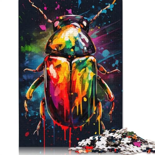 Bunter Käfer mit Tropfen, Puzzle für Erwachsene, 1500 Teile, DIY-Spiel, Puzzle für Erwachsene für Frauen, für Erwachsene Kinder, 1500 Teile (85 x 57 cm) von ECXASD