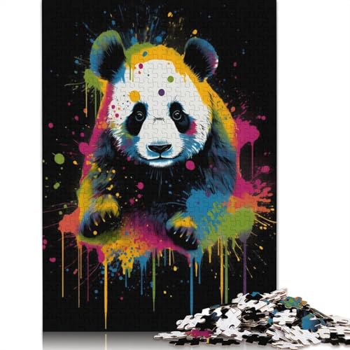Bunter Panda mit Tropfen-Puzzle. Bunte, Coole Puzzles für Kinder ab 12 Jahren. 520 Teile (52 x 38 cm) von ECXASD