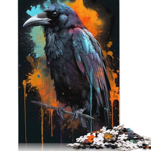 Bunter Rabe mit Tropfen, 520-teiliges Puzzle für Erwachsene, zusammen, Denksportaufgaben für Frauen und Männer, 520 Teile (52 x 38 cm) von ECXASD