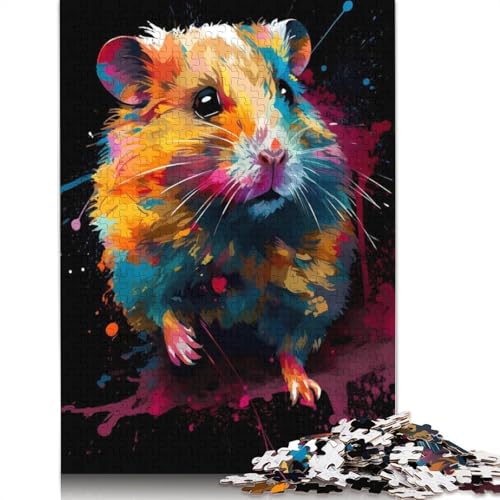 Buntes Hamster-Puzzle, herausfordernd und knifflig, Puzzle für Männer, Geschenke für Erwachsene und Teenager, 1000 Teile (75 x 50 cm) von ECXASD