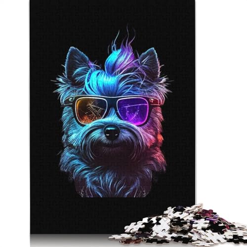 Cairn Terrier Puzzle für Erwachsene, herausforderndes und kniffliges Puzzle für Frauen und Männer, 1000 Teile (75 x 50 cm) von ECXASD