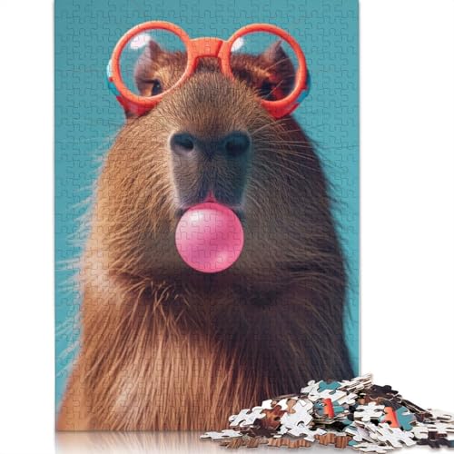 Capybara Bubblegum Puzzles, Denksportaufgaben für Erwachsene, Puzzle für Erwachsene und Kinder, 1000 Teile (75 x 50 cm) von ECXASD