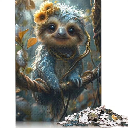 Cartoon-Faultier-Puzzle, 520 Teile, für Erwachsene, kreative Spiele, Puzzlespiele für Erwachsene, für Jungen oder Mädchen, 520 Teile (52 x 38 cm) von ECXASD