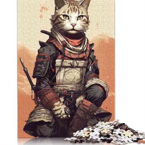 Cat Traditional Samurai, 1500-teiliges Puzzle für Erwachsene, Lernspiel, Puzzlespiele für Erwachsene für Jungen oder Mädchen, 1500 Teile (85 x 57 cm) von ECXASD