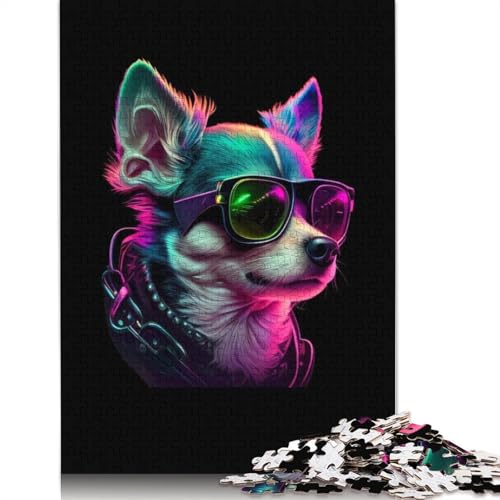 Chihuahua-Puzzles für Erwachsene ab 18 Jahren, Lernspiele, Puzzle für Erwachsene und Kinder, 1000 Teile (75 x 50 cm) von ECXASD