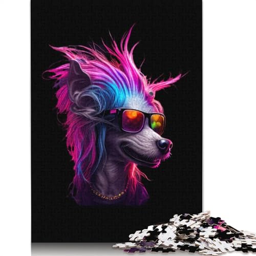Chinesischer Schopfhund-Puzzle, farbenfrohe, Coole Puzzles für Kinder ab 12 Jahren, 520 Teile (52 x 38 cm) von ECXASD