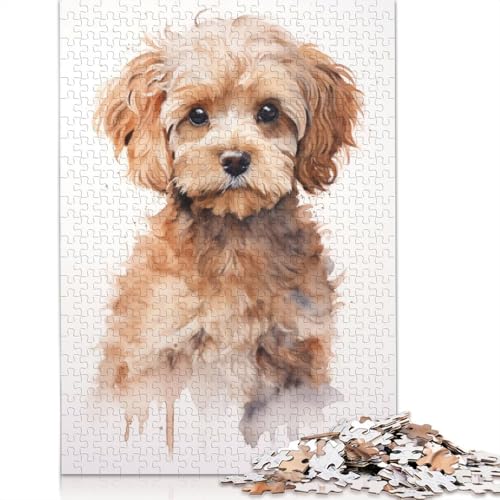 Cockapoo-Porträt-Puzzles für Erwachsene, Spielzeug, Lernspiel, schwierige Puzzles für Kinder ab 12 Jahren, 520 Teile (52 x 38 cm) von ECXASD
