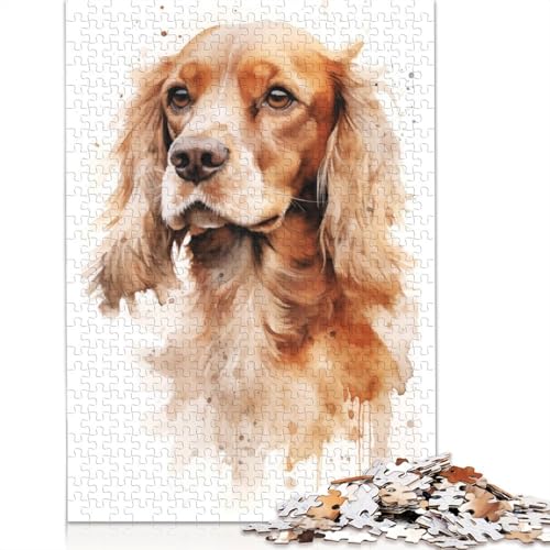 Cocker Spaniel Hunde-Puzzle für Erwachsene, Spielzeug, Lernspiel, schwierige Puzzles für Kinder ab 12 Jahren, 1500 Teile (85 x 57 cm) von ECXASD