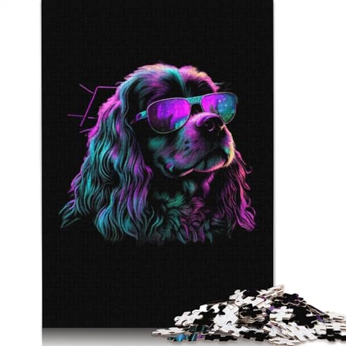 Cocker Spaniel Puzzle, rechteckig, Papppuzzle, Geschenk für Kinder ab 12 Jahren, 520 Teile (52 x 38 cm) von ECXASD