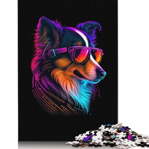 Collie-Puzzle für Erwachsene, kreative Spiele, Puzzle-Geschenk für Jungen oder Mädchen, 520 Teile (52 x 38 cm) von ECXASD