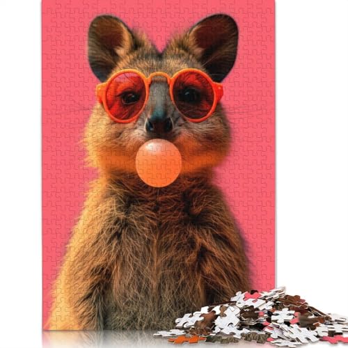 Cooles Quokka mit Sonnenbrille, 520-teiliges Puzzle, ab 18 Jahren, Lernspiele, Puzzles für Erwachsene für Frauen, für Kinder ab 12 Jahren, 520 Teile (52 x 38 cm) von ECXASD