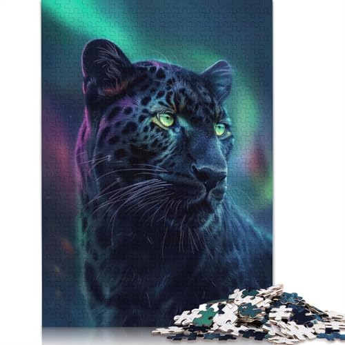 Cosmic Black Leopard Puzzle, 520 Teile, Entspannungs-Herausforderungsspielzeug, schwierige Puzzles für Frauen und Männer, 520 Teile (52 x 38 cm) von ECXASD