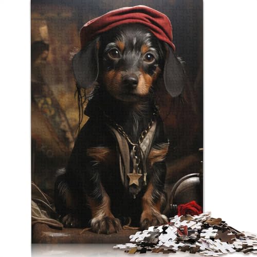 Dackel-Puzzle für Erwachsene, 1500 Teile, 100% recycelte Holzplatte, Denksportaufgaben für Erwachsene, für Jungen oder Mädchen, 1500 Teile (85 x 57 cm) von ECXASD