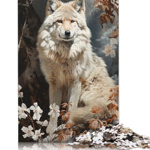 Das weiße Wolf-Puzzle für Erwachsene. Anspruchsvolles und kniffliges Puzzle für Männer, für Jungen oder Mädchen, 1500 Teile (85 x 57 cm) von ECXASD
