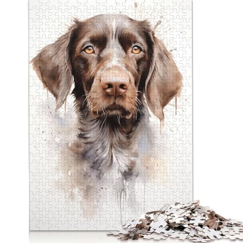 Deutscher Drahthaar-Puzzle für Erwachsene, kreative Spiele, Puzzle-Geschenk für Jungen oder Mädchen, 1000 Teile (75 x 50 cm) von ECXASD