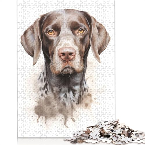 Deutscher Kurzhaar-Puzzle für Erwachsene, die perfekt zusammenpassen. Denksportaufgaben für Frauen und Männer, 1000 Teile (75 x 50 cm) von ECXASD