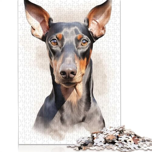Dobermann-Pinscher-Hund, Puzzle-Spielzeug für Erwachsene, Lernspiel, Puzzle-Spiele für Erwachsene für Frauen und Männer, 520 Teile (52 x 38 cm) von ECXASD
