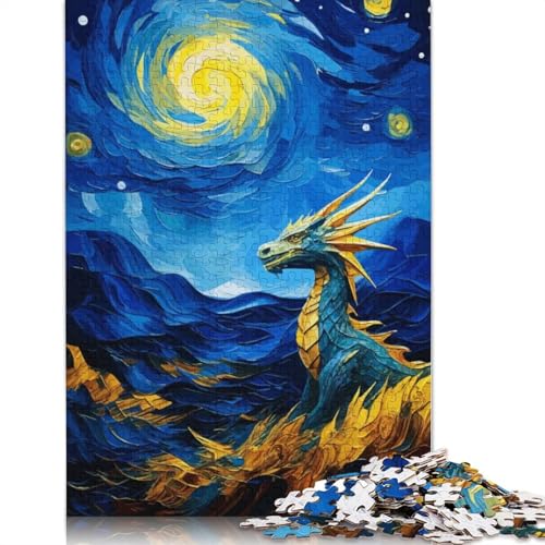 Drache unter der Sternennacht, Puzzle für Erwachsene ab 18 Jahren, Lernspiele, Puzzle für Erwachsene und Kinder, 1000 Teile (75 x 50 cm) von ECXASD