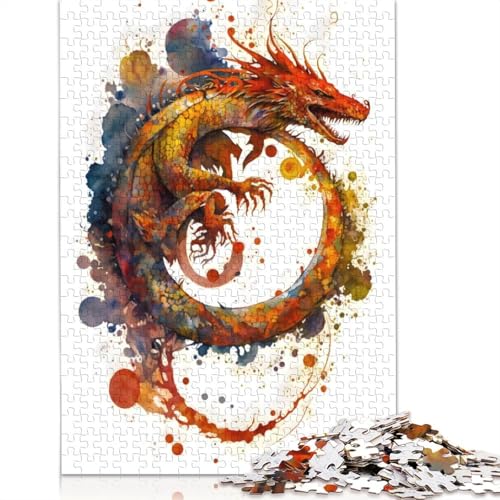 Drachen-Puzzle für Erwachsene, Denksportaufgaben für Erwachsene, Puzzlespiele für Erwachsene und Teenager, 1000 Teile (75 x 50 cm) von ECXASD