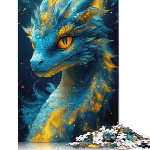 Drachenblaues Aimal-Puzzle für Erwachsene, Dekompressionsspielzeug, Denksportaufgaben für Frauen und Männer, 1000 Teile (75 x 50 cm) von ECXASD