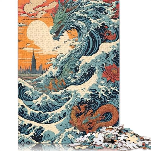 Dragon Wave Japan Puzzle für Erwachsene, 520 Teile, anspruchsvolle Familienspiele, Denksportaufgaben für Kinder ab 12 Jahren, 520 Teile (52 x 38 cm) von ECXASD
