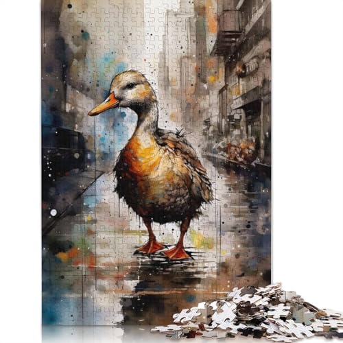 Duck in The City Puzzle für Erwachsene, Premium-Puzzle aus 100% recyceltem Brett, Problemlösungspuzzles für Erwachsene und Kinder, 1500 Teile (85 x 57 cm) von ECXASD