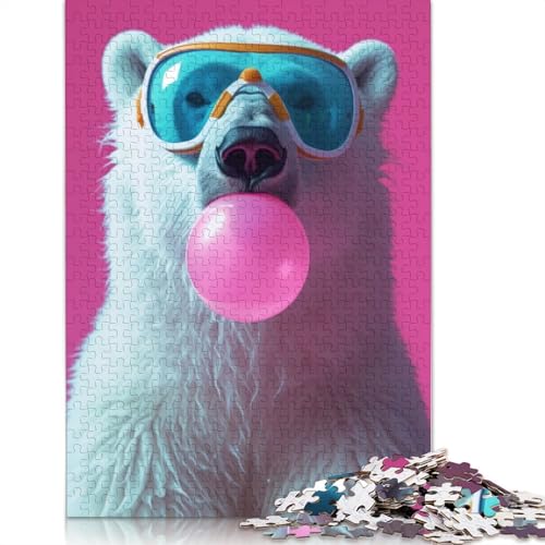 Eisbär-Kaugummi-Puzzle, herausfordernde und knifflige Puzzles für Erwachsene und Teenager, 1000 Teile (75 x 50 cm) von ECXASD