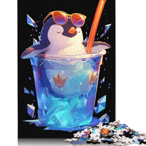 Eiskaltes Pinguingetränk, 520-teiliges Puzzle für Erwachsene, interessante Stressabbau-Puzzlespiele für Erwachsene, für Erwachsene und Teenager, 520 Teile (52 x 38 cm) von ECXASD