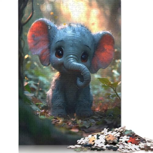 Elefanten-Cartoon-Tier-Puzzle für Erwachsene, zusammen. Coole Puzzles für Erwachsene für Erwachsene und Teenager, 520 Teile (52 x 38 cm) von ECXASD