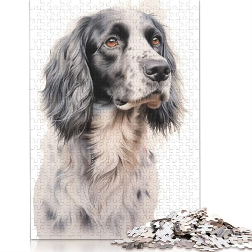 Englischer Setter-Puzzle für Erwachsene, Premium-Puzzle aus 100% recyceltem Brett, Problemlösungspuzzles für Erwachsene und Kinder, 520 Teile (52 x 38 cm) von ECXASD