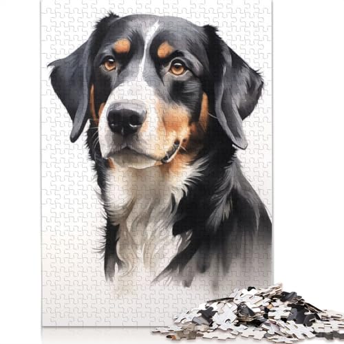 Entlebucher Sennenhund-Puzzle für Erwachsene, 520 Teile, 100% recycelte Holzplatte, Denkpuzzle für Erwachsene, für Jungen oder Mädchen, 520 Teile (52 x 38 cm) von ECXASD