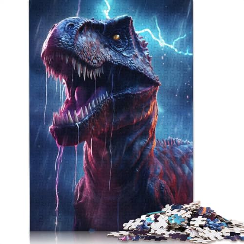 Epic Lightning T Rex Puzzles für Erwachsene, anspruchsvolle Familienspiele, Denkspiele für Kinder ab 12 Jahren, 1000 Teile (75 x 50 cm) von ECXASD